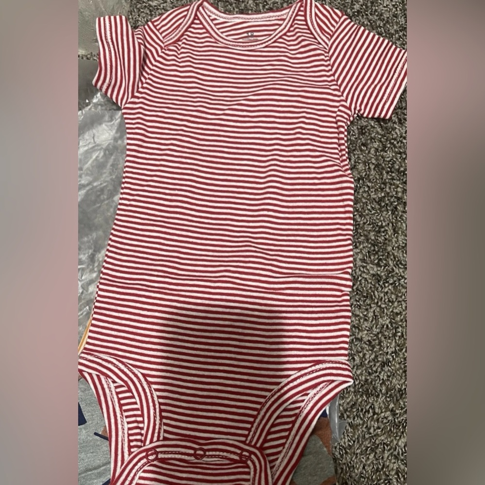 18pcs Red and White Striped Kids One Piece